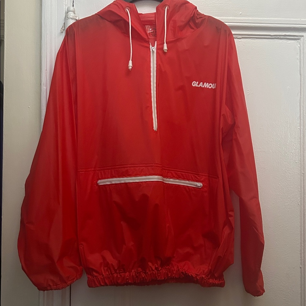 Vintage Glamour Rain Pullover Windbreaker Red PVC